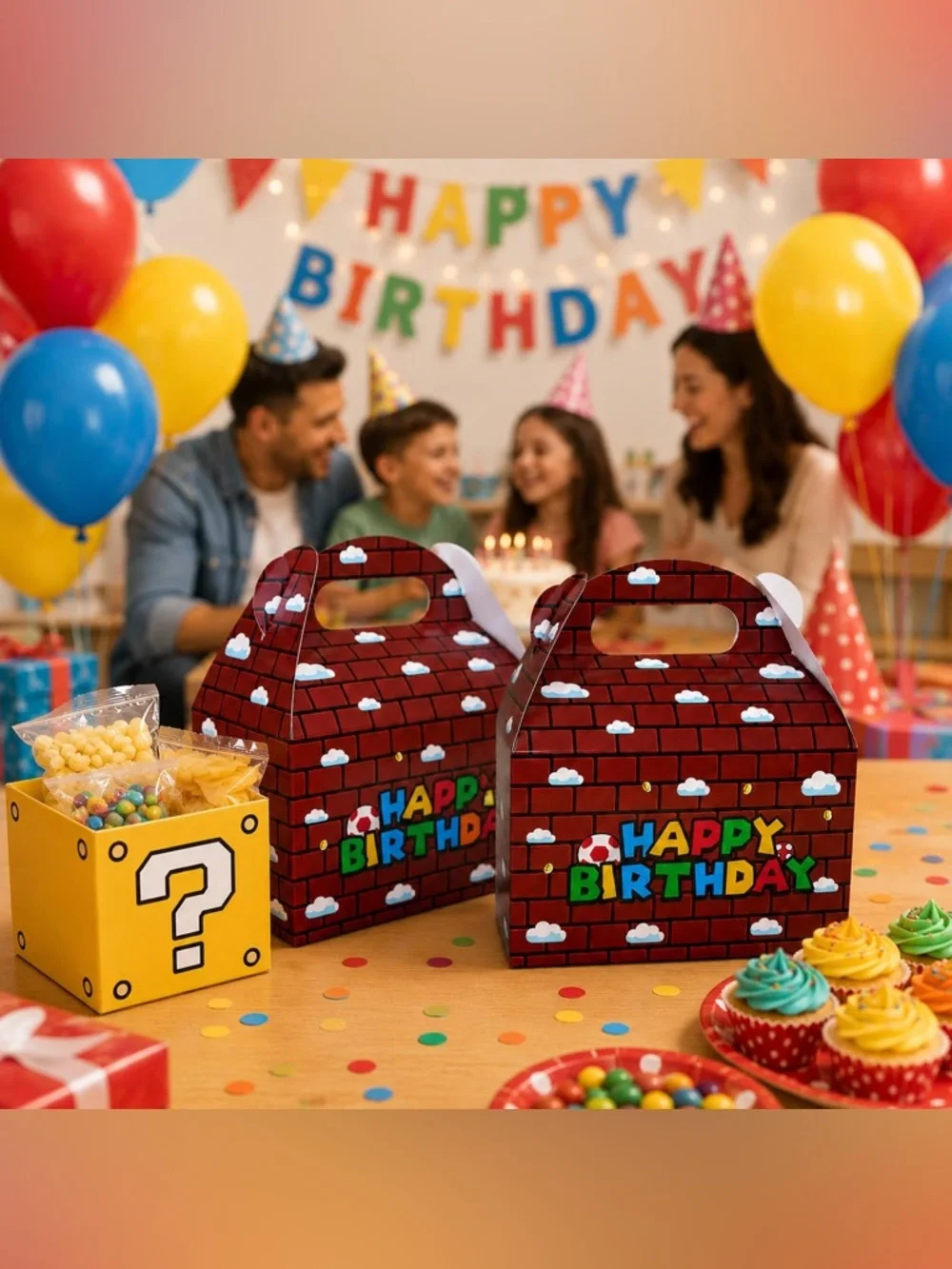 Super Bros Party Favor Gift Boxes